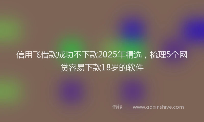 信用飞借款成功不下款2025年精选，梳理5个网贷容易下款18岁的软件