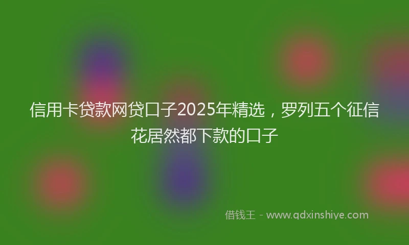 信用卡贷款网贷口子2025年精选，罗列五个征信花居然都下款的口子