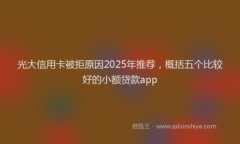 光大信用卡被拒原因2025年推荐，概括五个比较好的小额贷款app