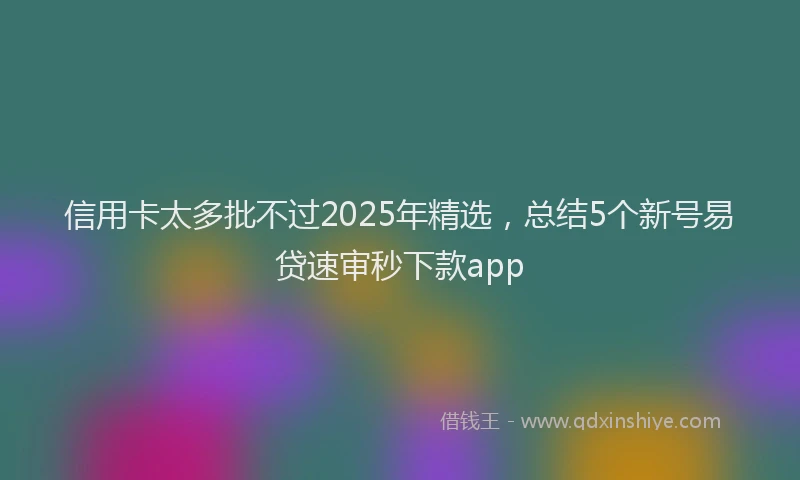 信用卡太多批不过2025年精选，总结5个新号易贷速审秒下款app