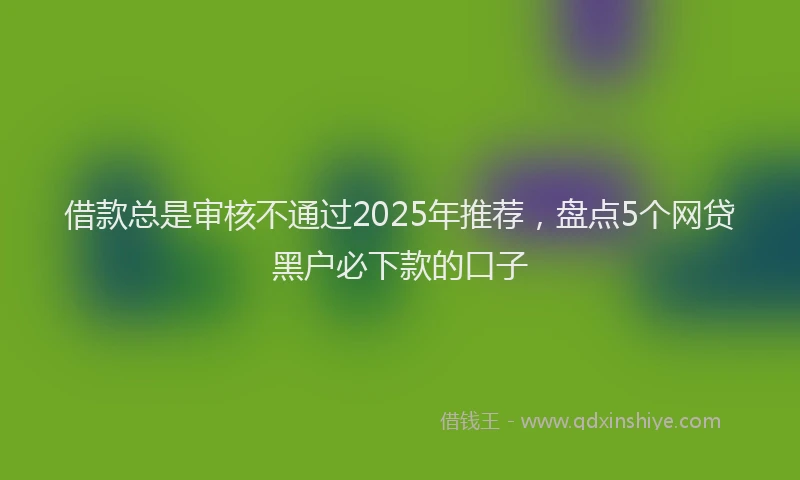 借款总是审核不通过2025年推荐，盘点5个网贷黑户必下款的口子