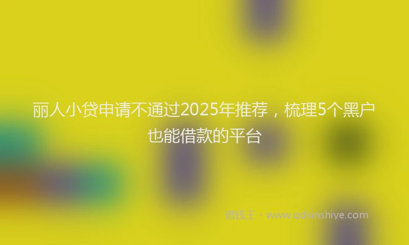 丽人小贷申请不通过2025年推荐，梳理5个黑户也能借款的平台