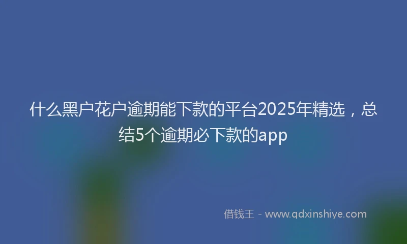 什么黑户花户逾期能下款的平台2025年精选，总结5个逾期必下款的app