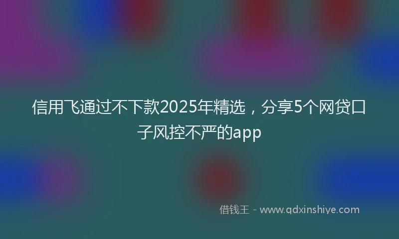 信用飞通过不下款2025年精选，分享5个网贷口子风控不严的app
