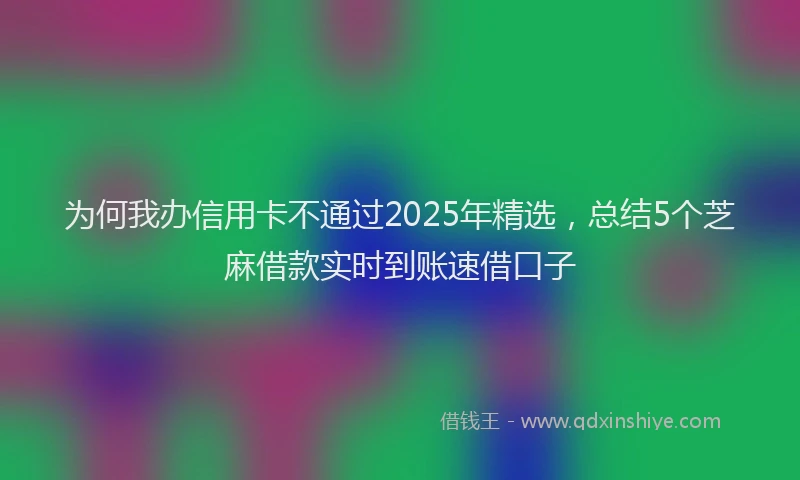 为何我办信用卡不通过2025年精选，总结5个芝麻借款实时到账速借口子