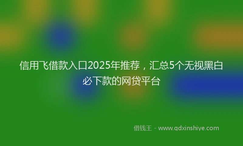 信用飞借款入口2025年推荐，汇总5个无视黑白必下款的网贷平台