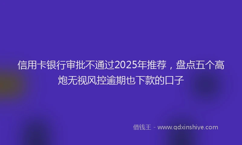 信用卡银行审批不通过2025年推荐，盘点五个高炮无视风控逾期也下款的口子