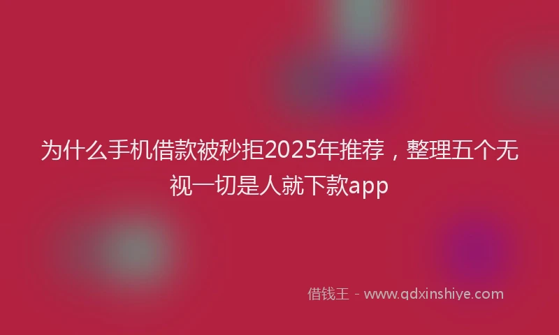 为什么手机借款被秒拒2025年推荐，整理五个无视一切是人就下款app