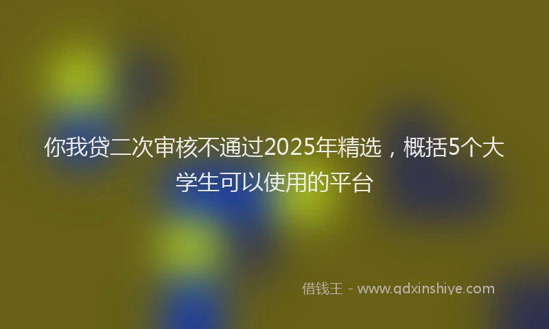 你我贷二次审核不通过2025年精选，概括5个大学生可以使用的平台