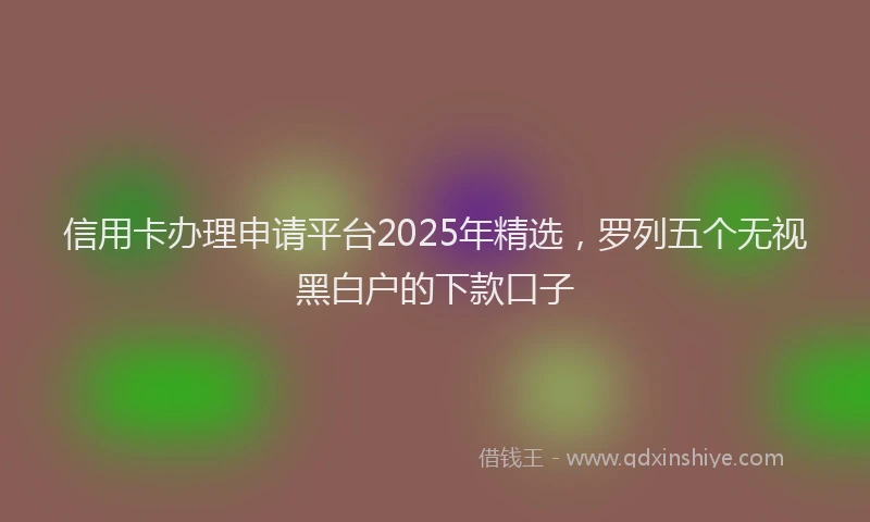 信用卡办理申请平台2025年精选，罗列五个无视黑白户的下款口子