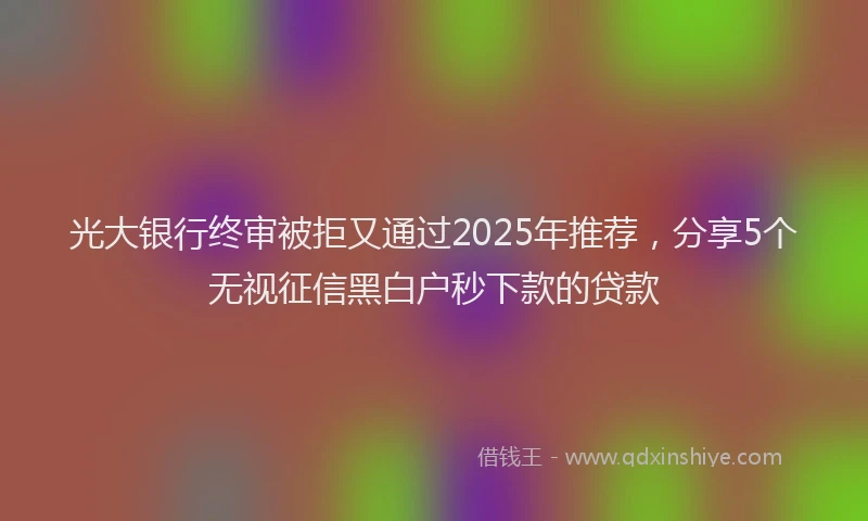 光大银行终审被拒又通过2025年推荐，分享5个无视征信黑白户秒下款的贷款
