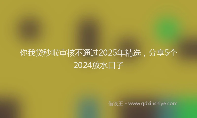 你我贷秒啦审核不通过2025年精选，分享5个2024放水口子