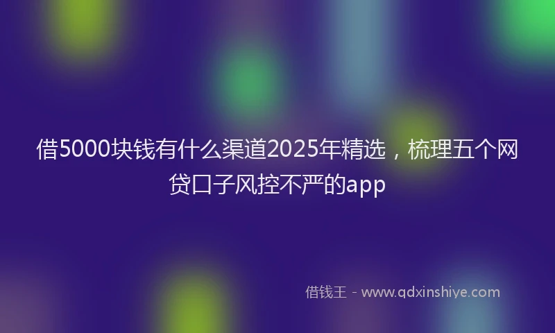 借5000块钱有什么渠道2025年精选，梳理五个网贷口子风控不严的app