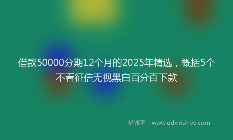 借款50000分期12个月的2025年精选，概括5个不看征信无视黑白百分百下款