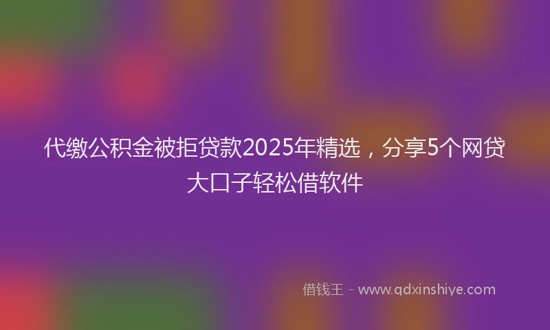 代缴公积金被拒贷款2025年精选，分享5个网贷大口子轻松借软件