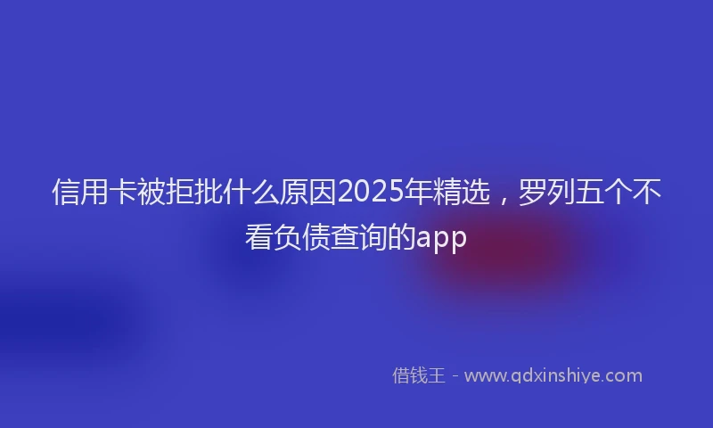 信用卡被拒批什么原因2025年精选，罗列五个不看负债查询的app