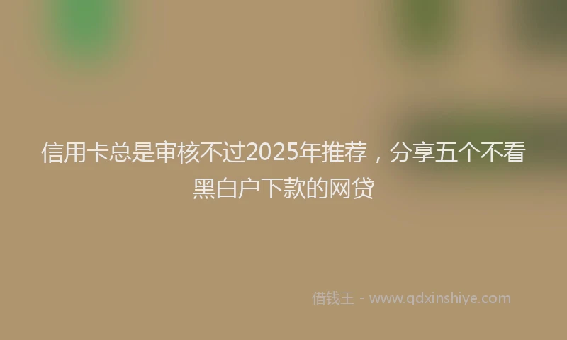 信用卡总是审核不过2025年推荐，分享五个不看黑白户下款的网贷