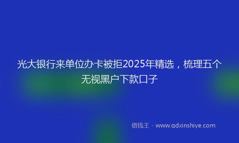 光大银行来单位办卡被拒2025年精选，梳理五个无视黑户下款口子
