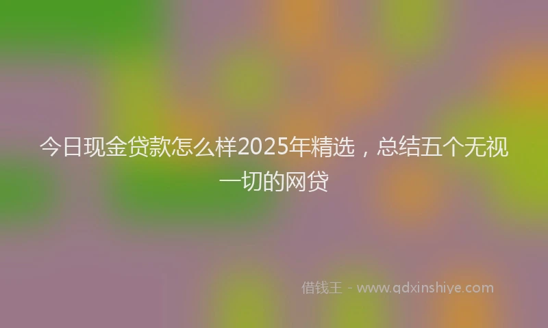 今日现金贷款怎么样2025年精选，总结五个无视一切的网贷