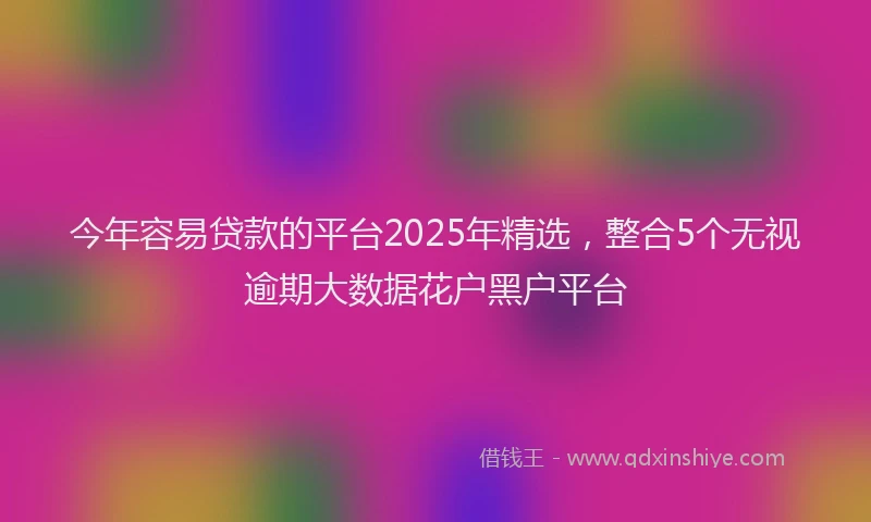 今年容易贷款的平台2025年精选，整合5个无视逾期大数据花户黑户平台