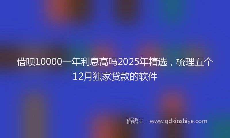 借呗10000一年利息高吗2025年精选，梳理五个12月独家贷款的软件