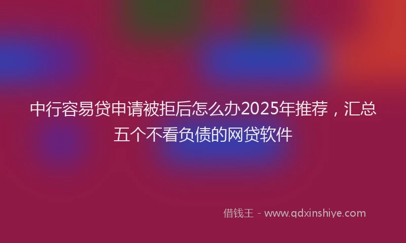 中行容易贷申请被拒后怎么办2025年推荐，汇总五个不看负债的网贷软件