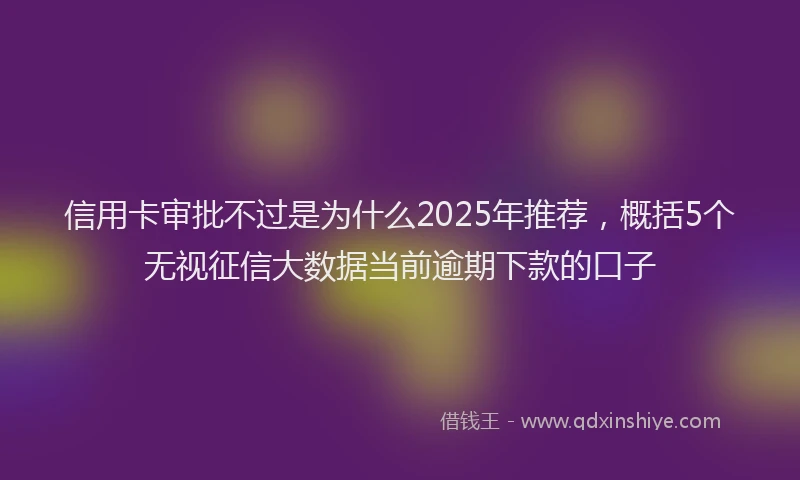 信用卡审批不过是为什么2025年推荐，概括5个无视征信大数据当前逾期下款的口子