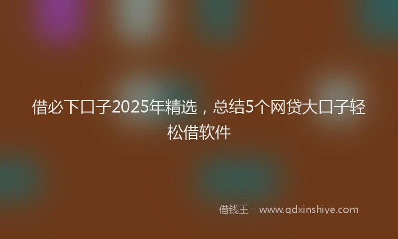 借必下口子2025年精选，总结5个网贷大口子轻松借软件