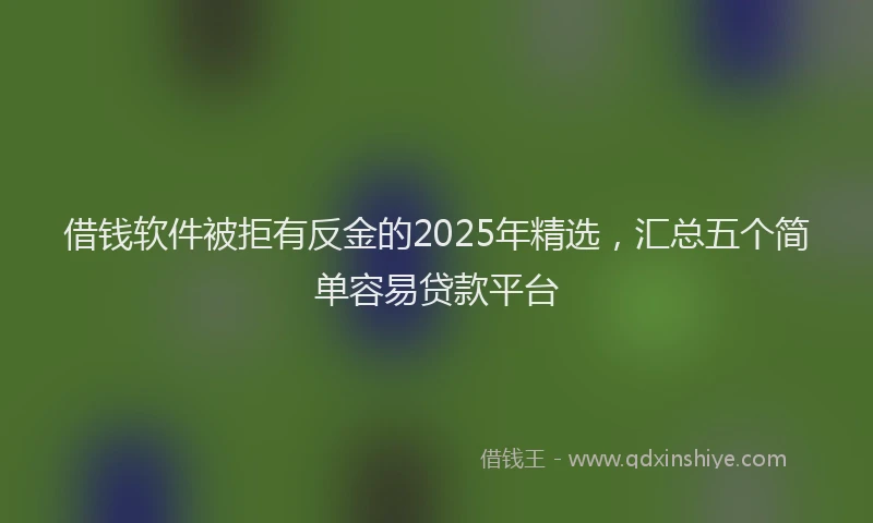 借钱软件被拒有反金的2025年精选，汇总五个简单容易贷款平台