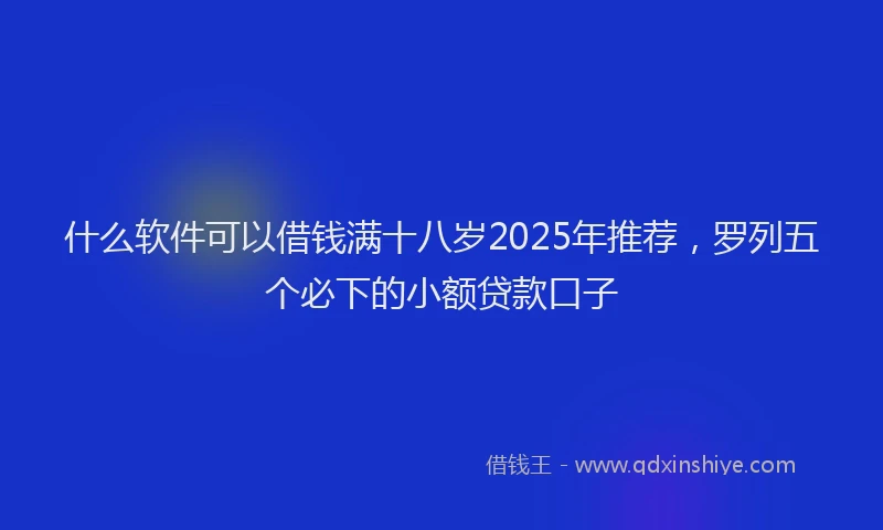 什么软件可以借钱满十八岁2025年推荐，罗列五个必下的小额贷款口子