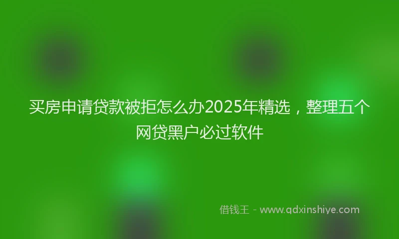 买房申请贷款被拒怎么办2025年精选，整理五个网贷黑户必过软件