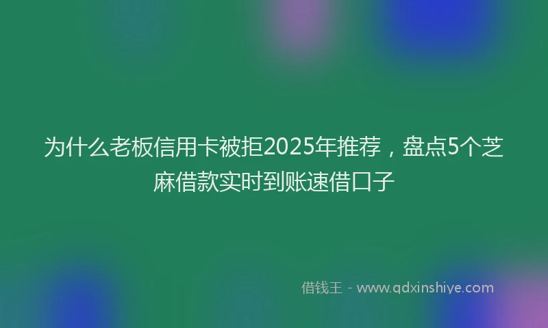 为什么老板信用卡被拒2025年推荐，盘点5个芝麻借款实时到账速借口子
