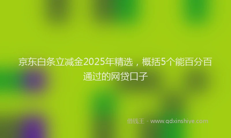 京东白条立减金2025年精选，概括5个能百分百通过的网贷口子