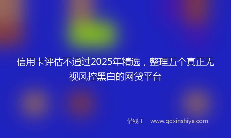 信用卡评估不通过2025年精选，整理五个真正无视风控黑白的网贷平台
