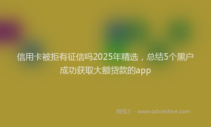信用卡被拒有征信吗2025年精选，总结5个黑户成功获取大额贷款的app