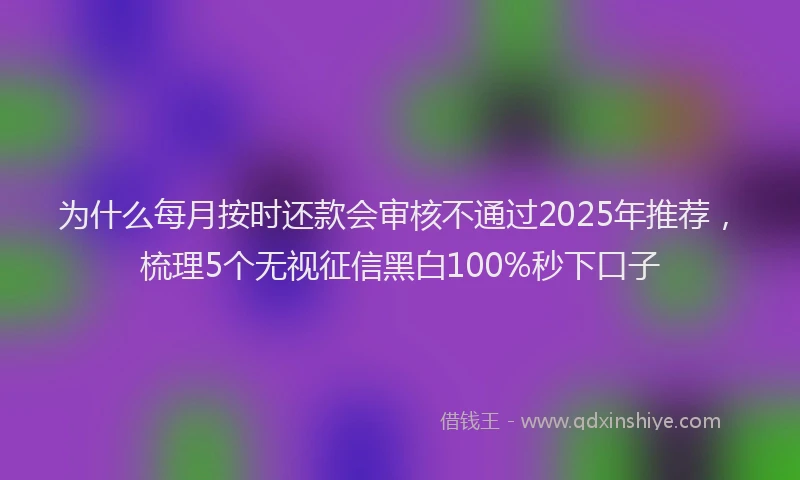 为什么每月按时还款会审核不通过2025年推荐，梳理5个无视征信黑白100%秒下口子