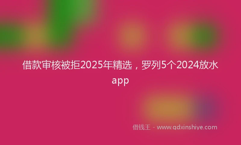借款审核被拒2025年精选，罗列5个2024放水app
