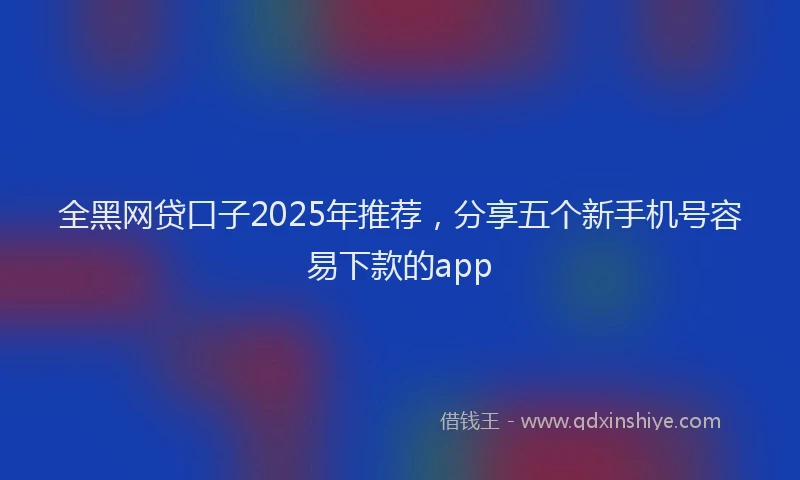 全黑网贷口子2025年推荐，分享五个新手机号容易下款的app