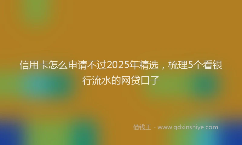 信用卡怎么申请不过2025年精选，梳理5个看银行流水的网贷口子