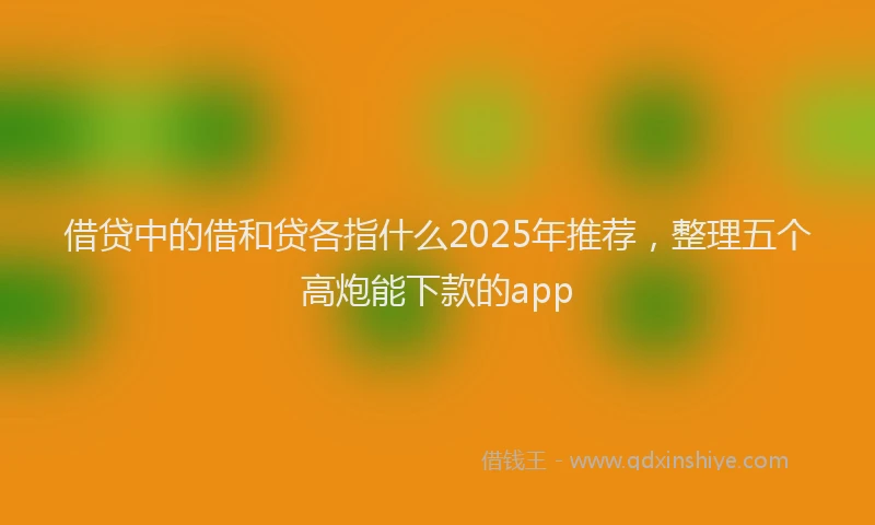 借贷中的借和贷各指什么2025年推荐，整理五个高炮能下款的app