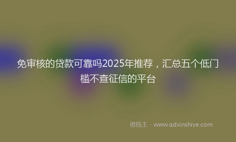 免审核的贷款可靠吗2025年推荐，汇总五个低门槛不查征信的平台