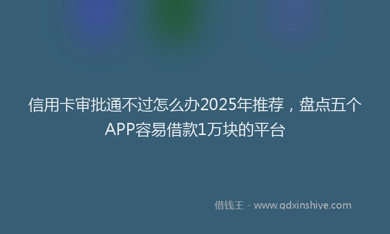 信用卡审批通不过怎么办2025年推荐，盘点五个APP容易借款1万块的平台