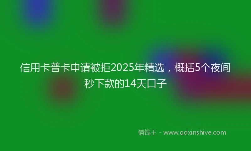 信用卡普卡申请被拒2025年精选，概括5个夜间秒下款的14天口子