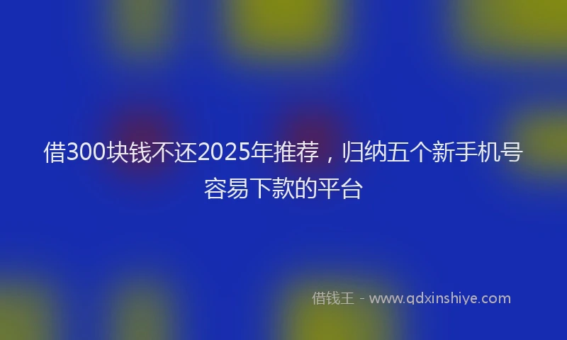 借300块钱不还2025年推荐，归纳五个新手机号容易下款的平台