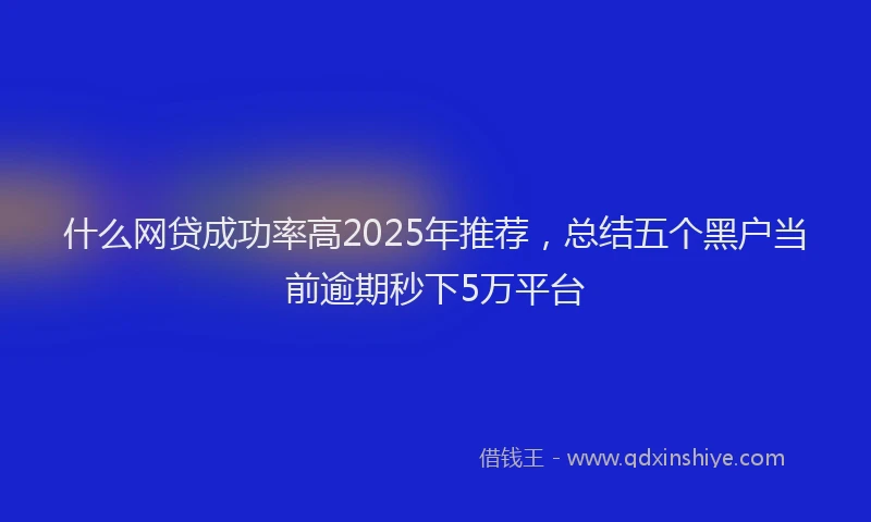 什么网贷成功率高2025年推荐，总结五个黑户当前逾期秒下5万平台