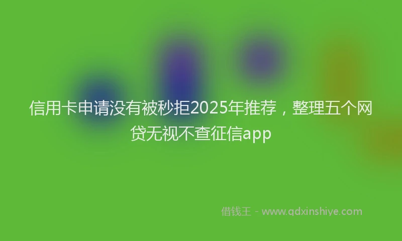 信用卡申请没有被秒拒2025年推荐，整理五个网贷无视不查征信app