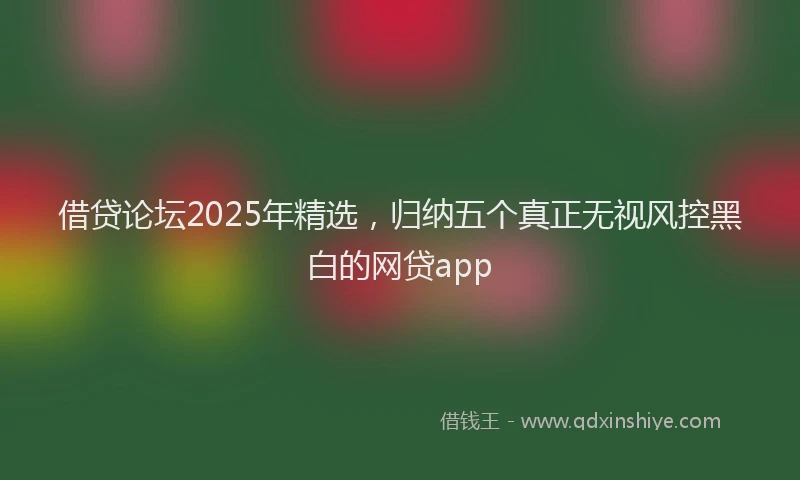 借贷论坛2025年精选，归纳五个真正无视风控黑白的网贷app