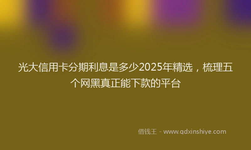 光大信用卡分期利息是多少2025年精选，梳理五个网黑真正能下款的平台