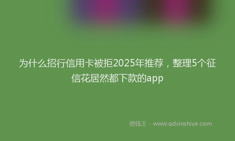 为什么招行信用卡被拒2025年推荐，整理5个征信花居然都下款的app