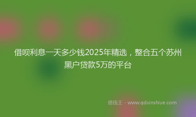 借呗利息一天多少钱2025年精选，整合五个苏州黑户贷款5万的平台